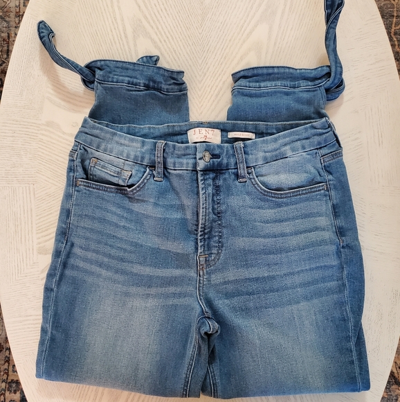 Jen7 Tapered Ankle Tie Jeans Size 10 - Picture 2 of 9